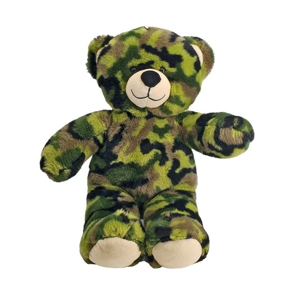 Build A Bear 17" Camo Camouflage Military Bear Plush Army Teddy Green Camo - Picture 1 of 7